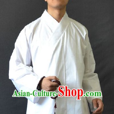 Chinese Classic White Zhong Yi Inside Dress for Both Men and Women