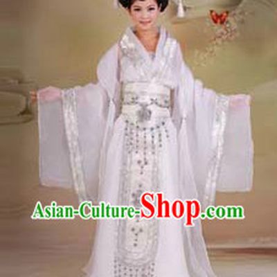 Ancient Chinese Lady in White Costumes for Women