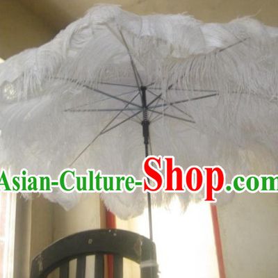Handmade Pure White Angel Feather Umbrella Dance Performance Prop
