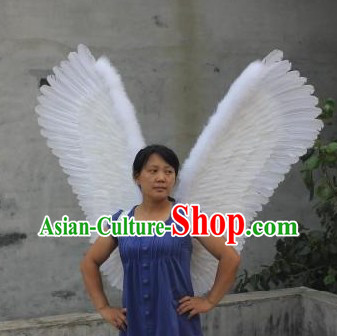 Handmade Pure White Long Feather Angel Wings Dance Performance Prop