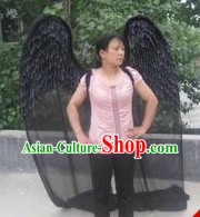 Handmade Black Long Feather Angel Wings Dance Performance Prop