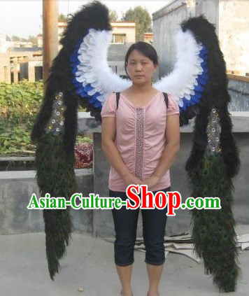 Handmade Black Angel Butterfly Wings Dance Prop
