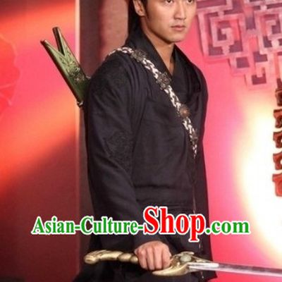 Ancient Chinese Black Knight Costumes Complete Set