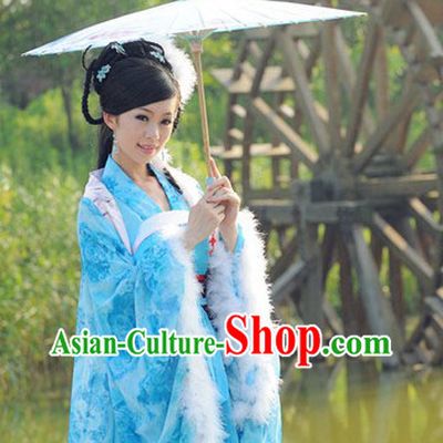 Ancient Chinese Chang Er Female Blue Moon Fairy Costumes