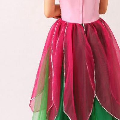One Shoulder Lotus Dance Costume and Headpiece for Women