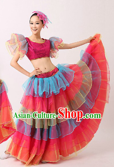 Traditional Chinese Folk Dance Costume for Women