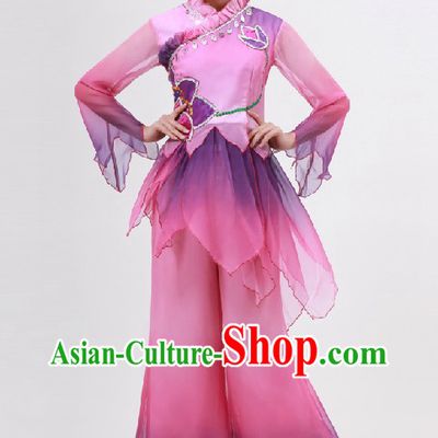 Traditional Chinese Purple Color Transition Dance Costume for Women