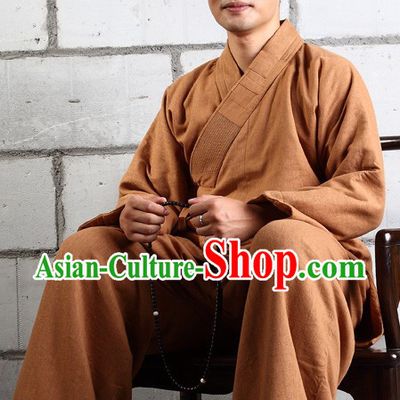 Chinese Classic Mandarin Buddist Arhat Luo Han Clothes Complete Set for Men