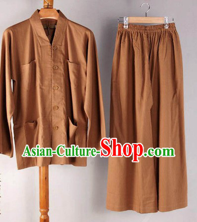 Chinese Classic Monk Clothing Complete Set for Men