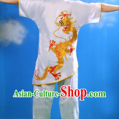 Traditional Chinese Embroidered Dragon Kung Fu Uniform for Women