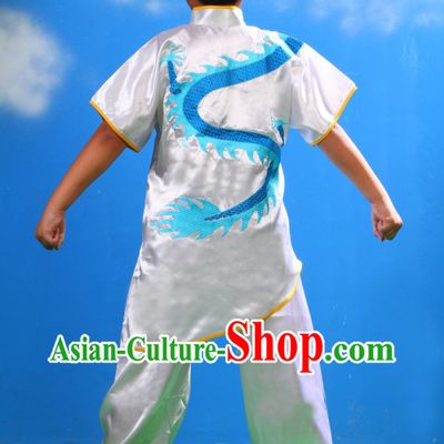 Traditional Chinese Embroidered Dragon Kung Fu Uniform for Kids