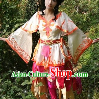 Ancient Chinese Swords Woman Costumes and Wig