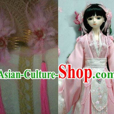 Pink Chinese Princess Feather Hair Accessories