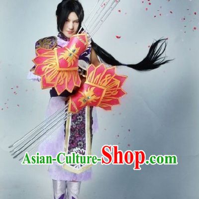 Ancient Chinese Halloween Three Kingdoms Fighting General Costume and Accessories for Men