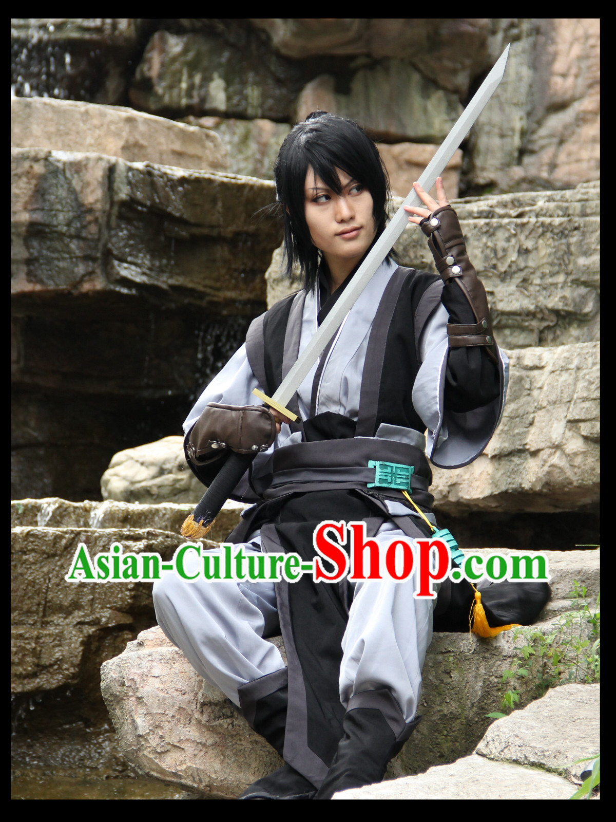 Ancient Chinese Swordsman Costume Complete Set for Men