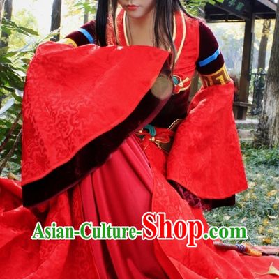 Chinese Classic Red Princess Costume Complete Set for Women