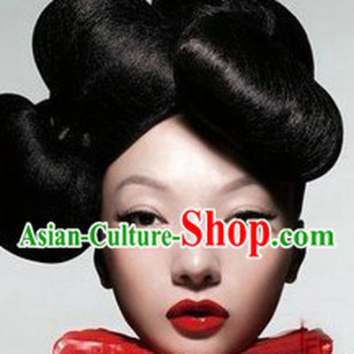Chinese Classical Black Wig Set for Women