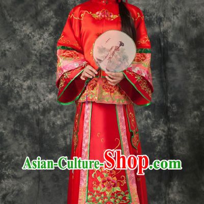 Traditional Chinese Royal Red Wedding Dress for Brides