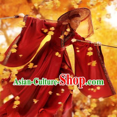 Ancient Chinese Swordsman Costumes and Hat