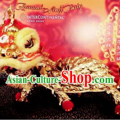 Business Opening Celebrataion Golden Lion Dance Costumes Complete Set