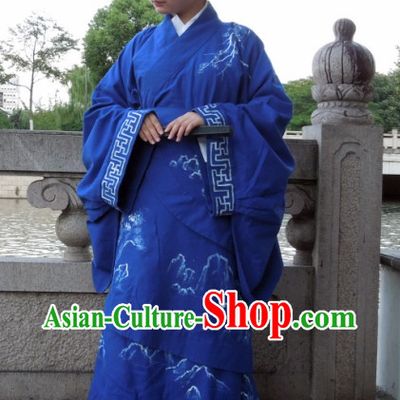 Hand Painted Moutain and Flower Quju Hanfu Clothing for Women