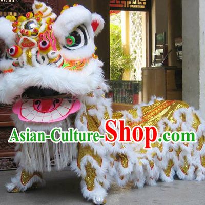 Supreme Yellow and Black Powerful Lion Dance Costume Complete Set