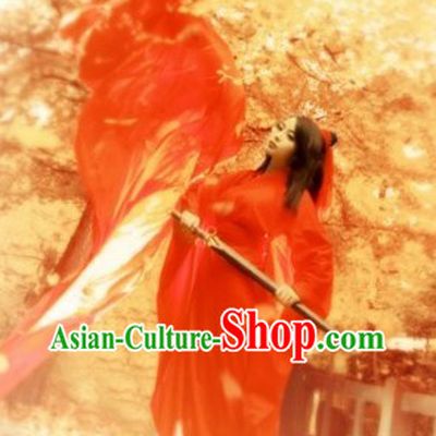 Classical Red Clothing with Long Trail