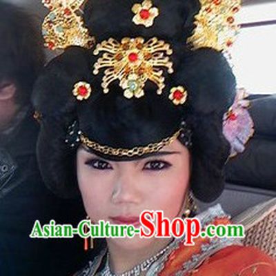 Ancient Chinese Tang Dynasty Empress Wig and Hair Accessories