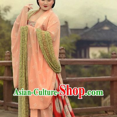 Ancient Chinese Tang Dynasty Lady Clothing Complete Set for Women