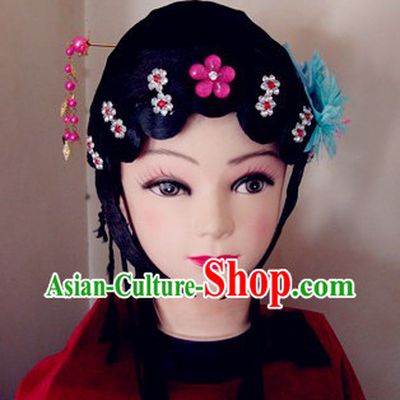 Black Chinese Opera Hua Dan Wig