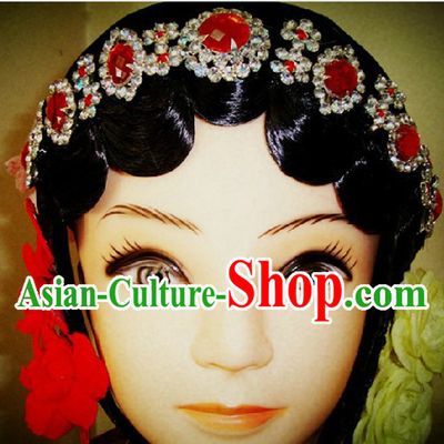 Traditional Chinese Dramatic Black Wig and Partial Accessories for Women
