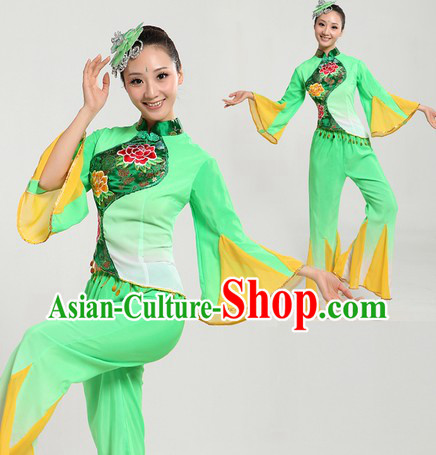 Chinese Classic Folk Dance Costume and Headpiece for Women