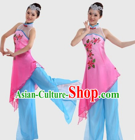 Chinese Classical Dancing Costume and Headpiece for Women