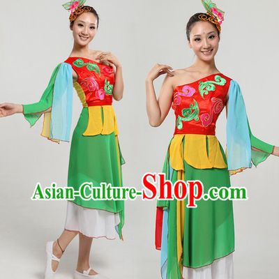 Chinese Classical Dancing Costume and Headpiece for Women