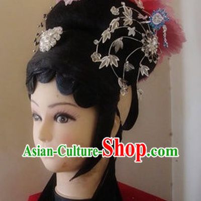 Traditional Chinese Dramatic Long Black Braids and Hair Accessories