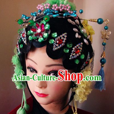 Traditional Chinese Dramatic Wig and Headpiece Set