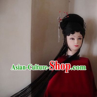 Traditional Chinese Dramatic Huadan Pigtail and Headpiece Set