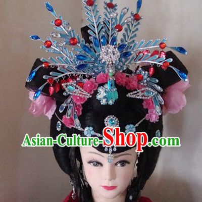 Traditional Chinese Dramatic Empress Wig and Hair Accessories Complete Set