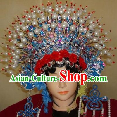 Traditional Chinese Phoenix Butterfly Coronet and Wig Set
