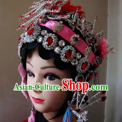 Traditional Chinese Dramatic Long Black Braids and Hair Accessories