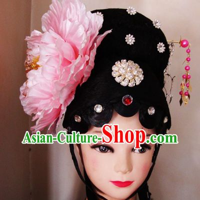 Traditional Chinese Peking Opera Wig and Headpiece Set