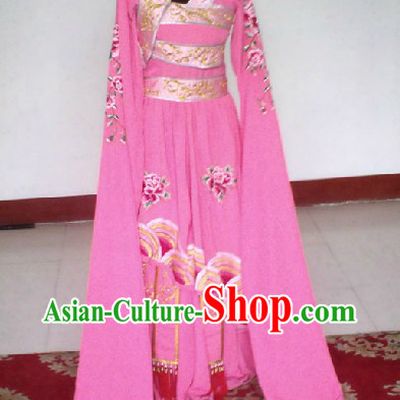 Chinese Stage Performance Dramatic Pink Empress Costumes Complete Set