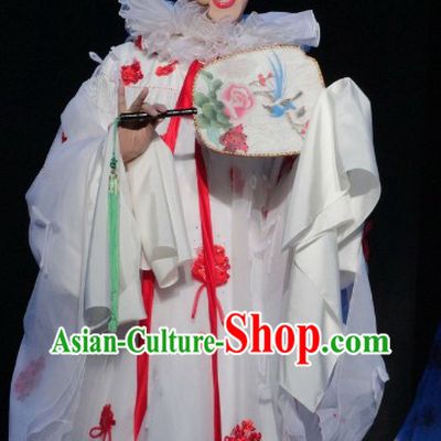 Li Yugang Style White Romantic Stage Performance Cape Costumes Complete Set