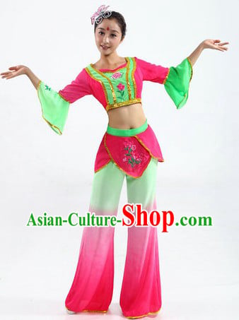 Traditional Chinese Yangge Fan Dance Costume for Women