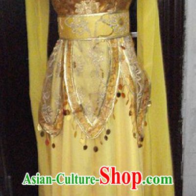Gold Chinese Classical Dancing Costume for Women