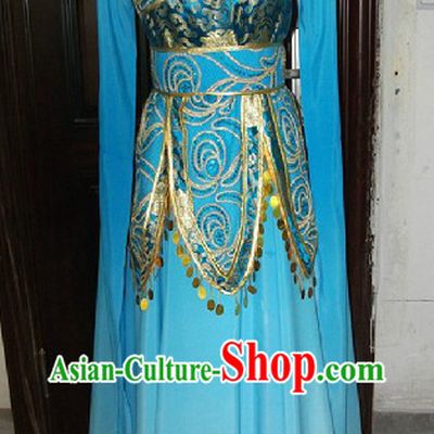 Blue Chinese Classical Dancing Costume for Women