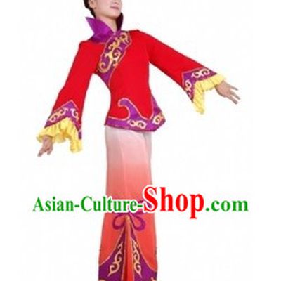 Chinese Han Ethnic Handkerchief Dancing Costume for Women