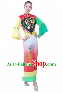 Chinese Han Ethnic Fan Dance Costumes for Women