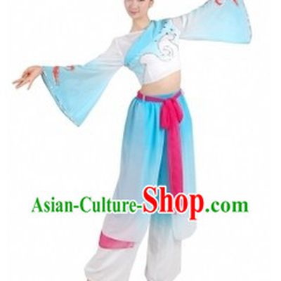 Chinese Han Ethnic Fan Dance Costume for Women