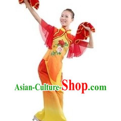 Chinese Han Ethnic Fan Dancing Costume for Women